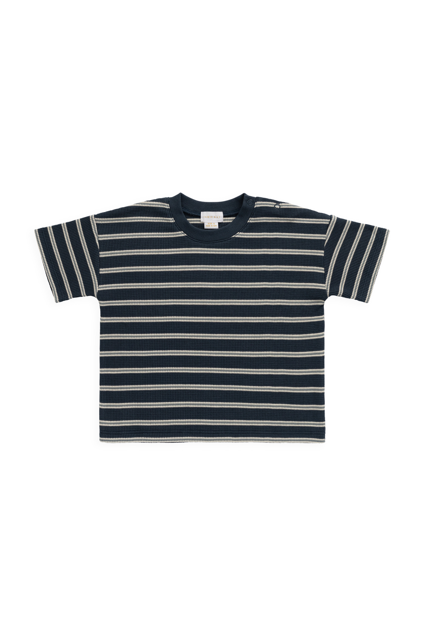 Organic Cotton Waffle Leith Tee - Dreamer Stripe Captain by Jamie Kay
