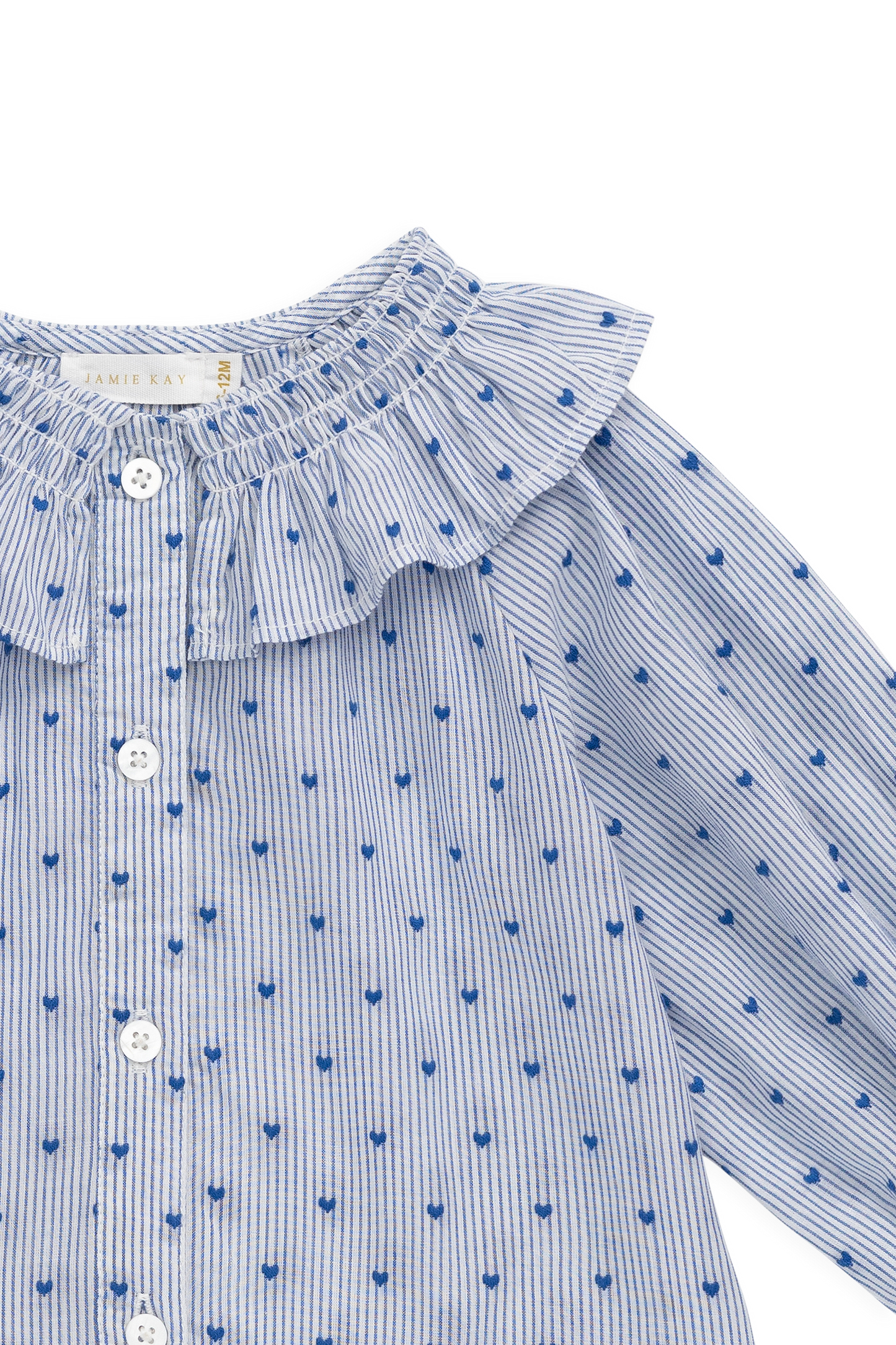 Organic Cotton Bellamy Blouse - Mon Amour Stripe Indigo by Jamie Kay