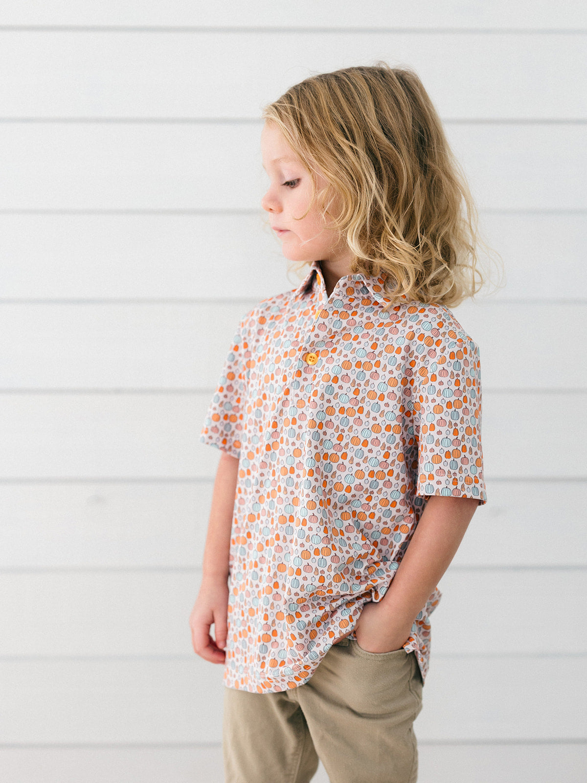 Orange Pumpkin Boys Polo