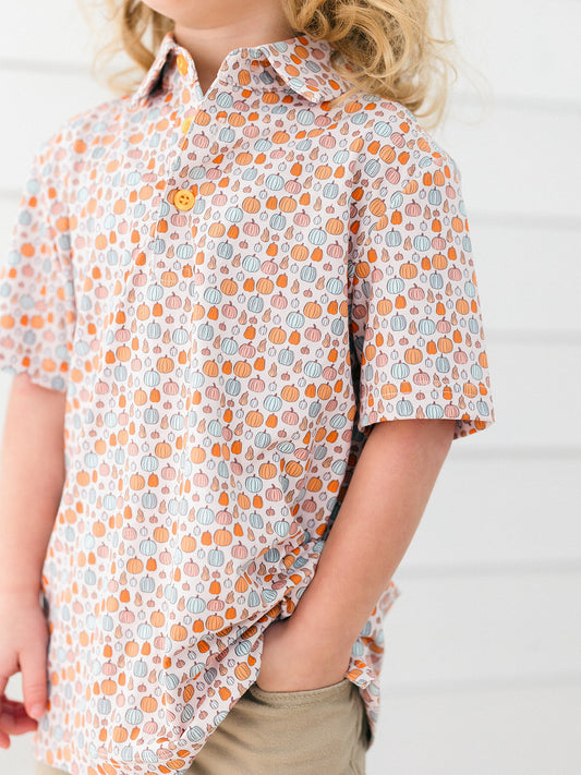 Orange Pumpkin Boys Polo