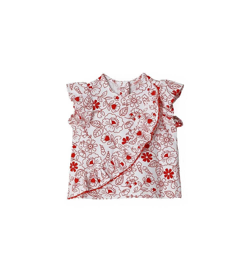 Red-White Short-Sleeved T-Shirt