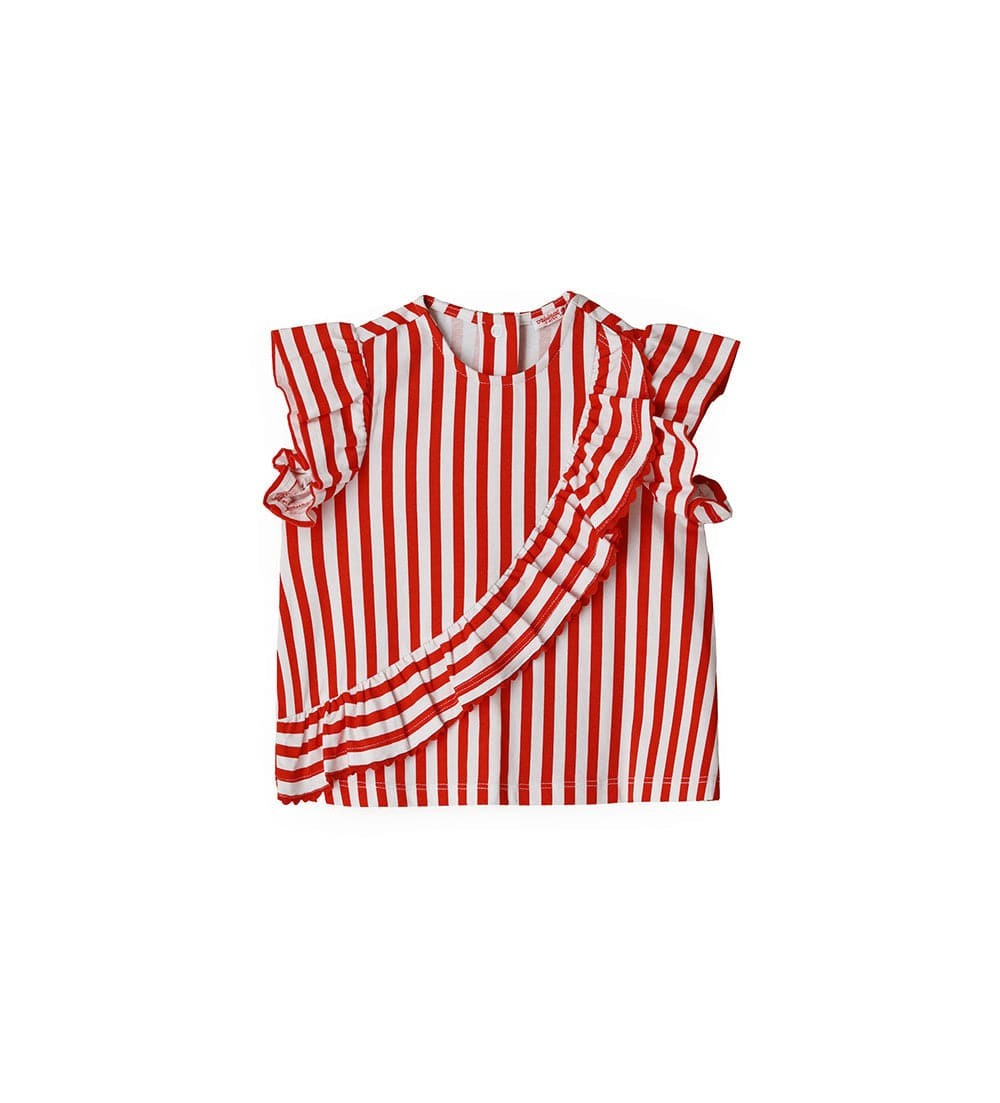 Red-White Short-Sleeved T-Shirt