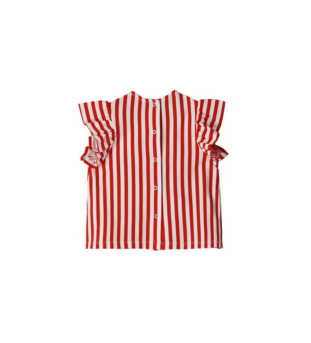 Red-White Short-Sleeved T-Shirt