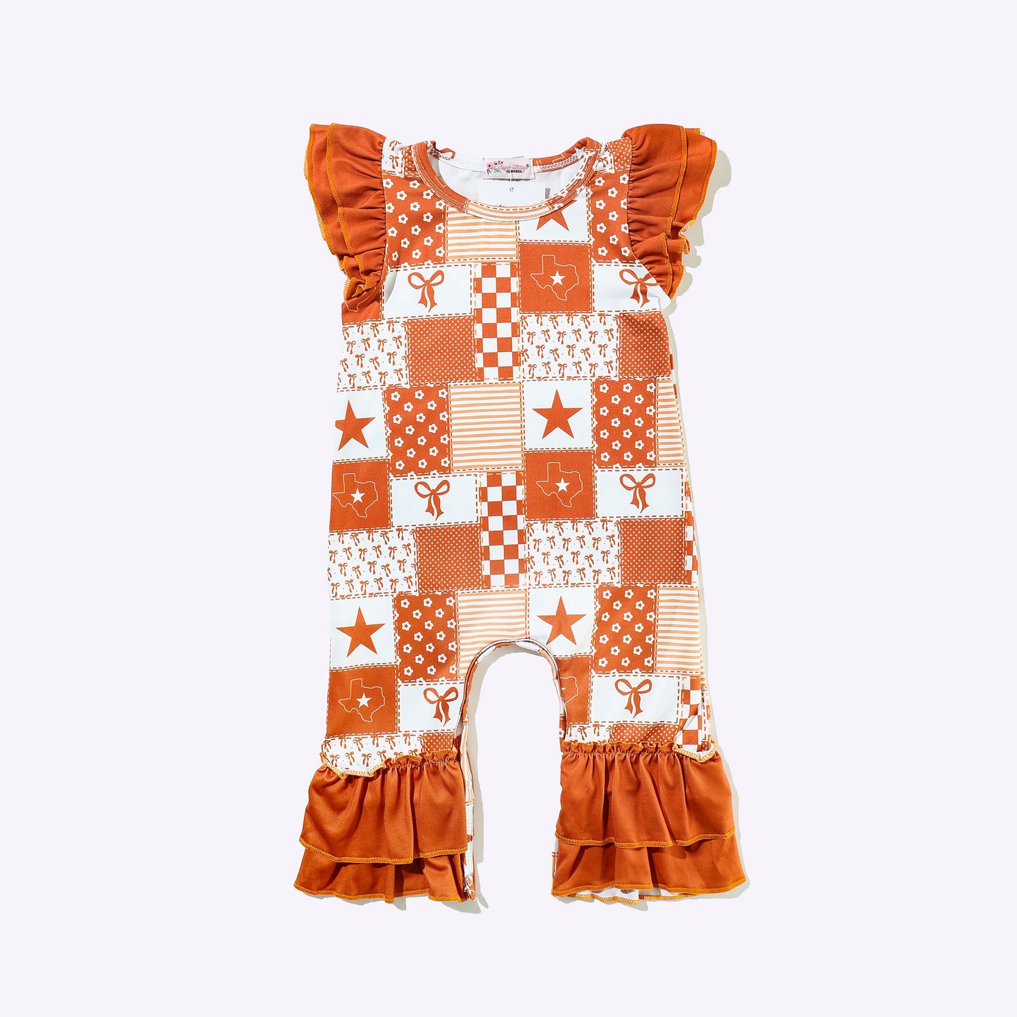Texas Orange Baby Romper