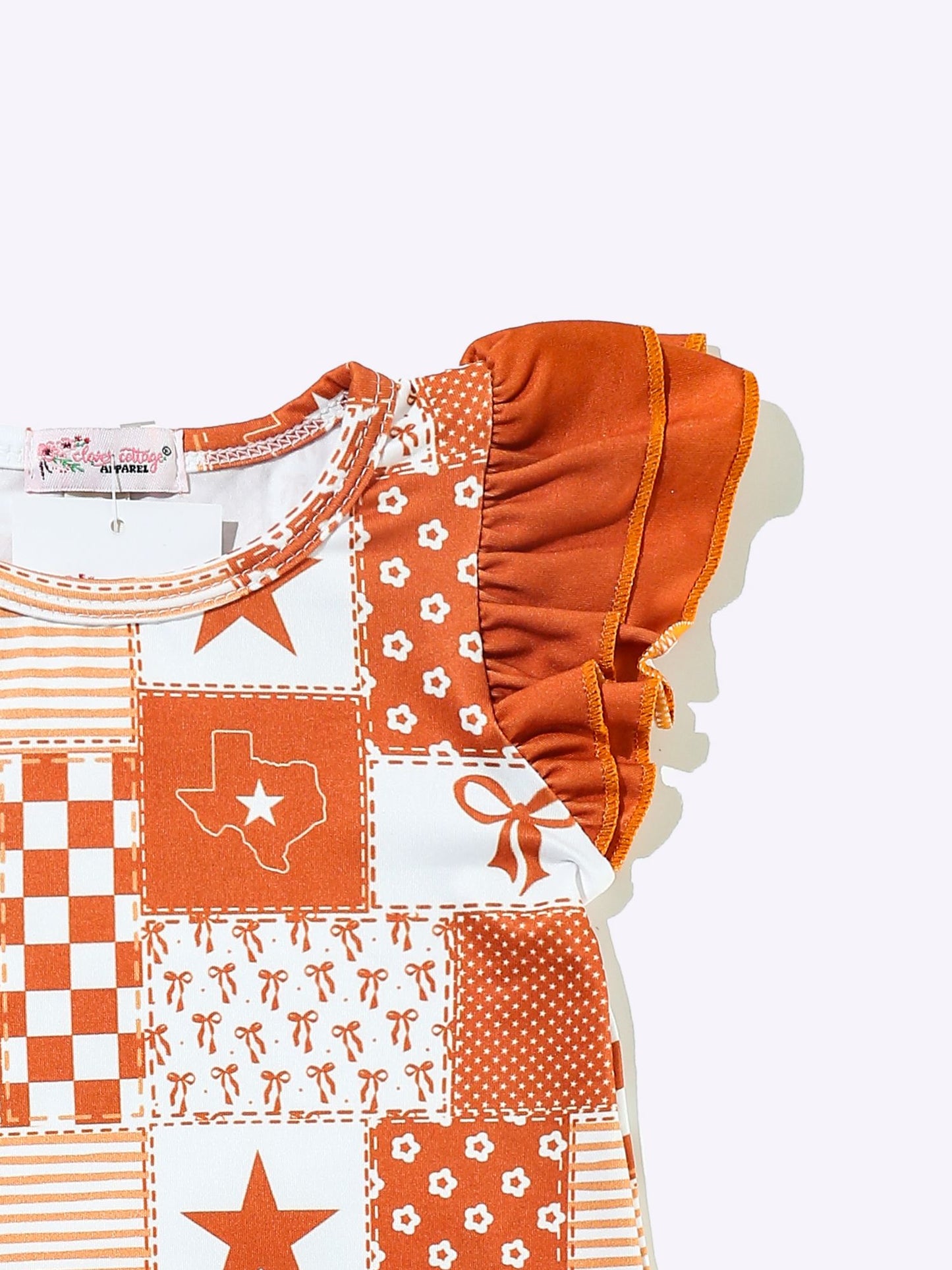 Texas Orange Baby Romper