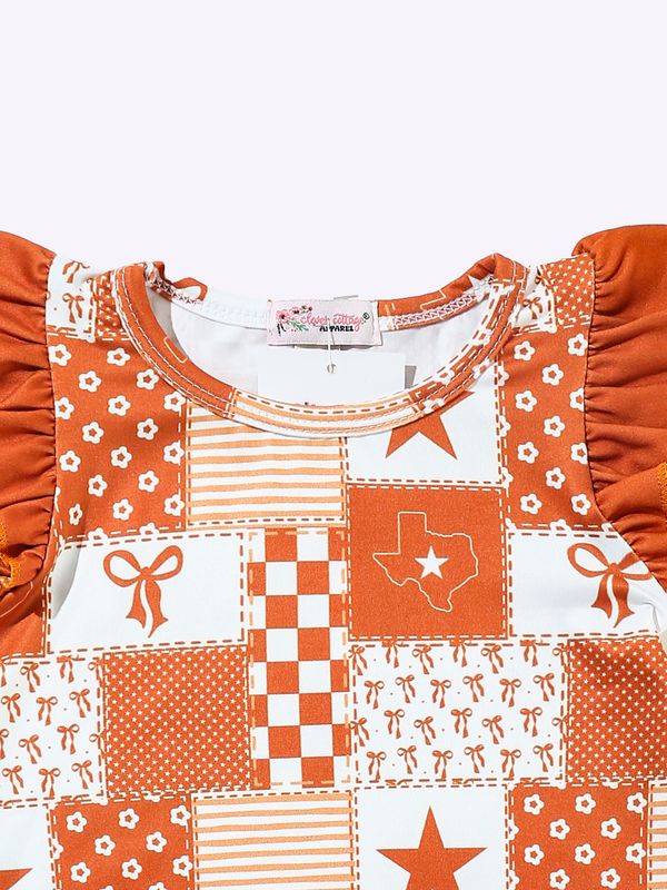Texas Orange Baby Romper