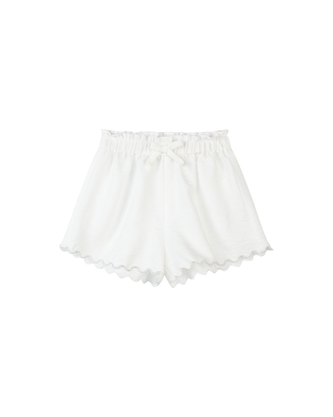 White lace shorts on a white background