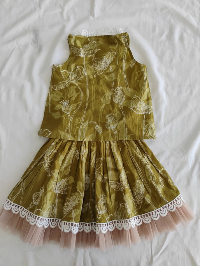 Green Kate Full Skirt & Top Set
