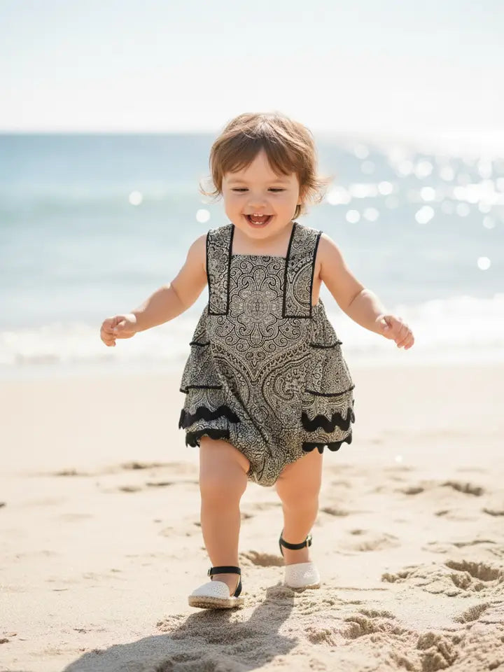 Black and White Racerback Romper