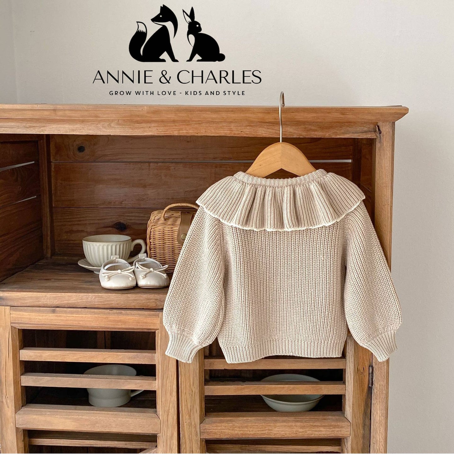 Annie & Charles® knit jacket with collar Amalia