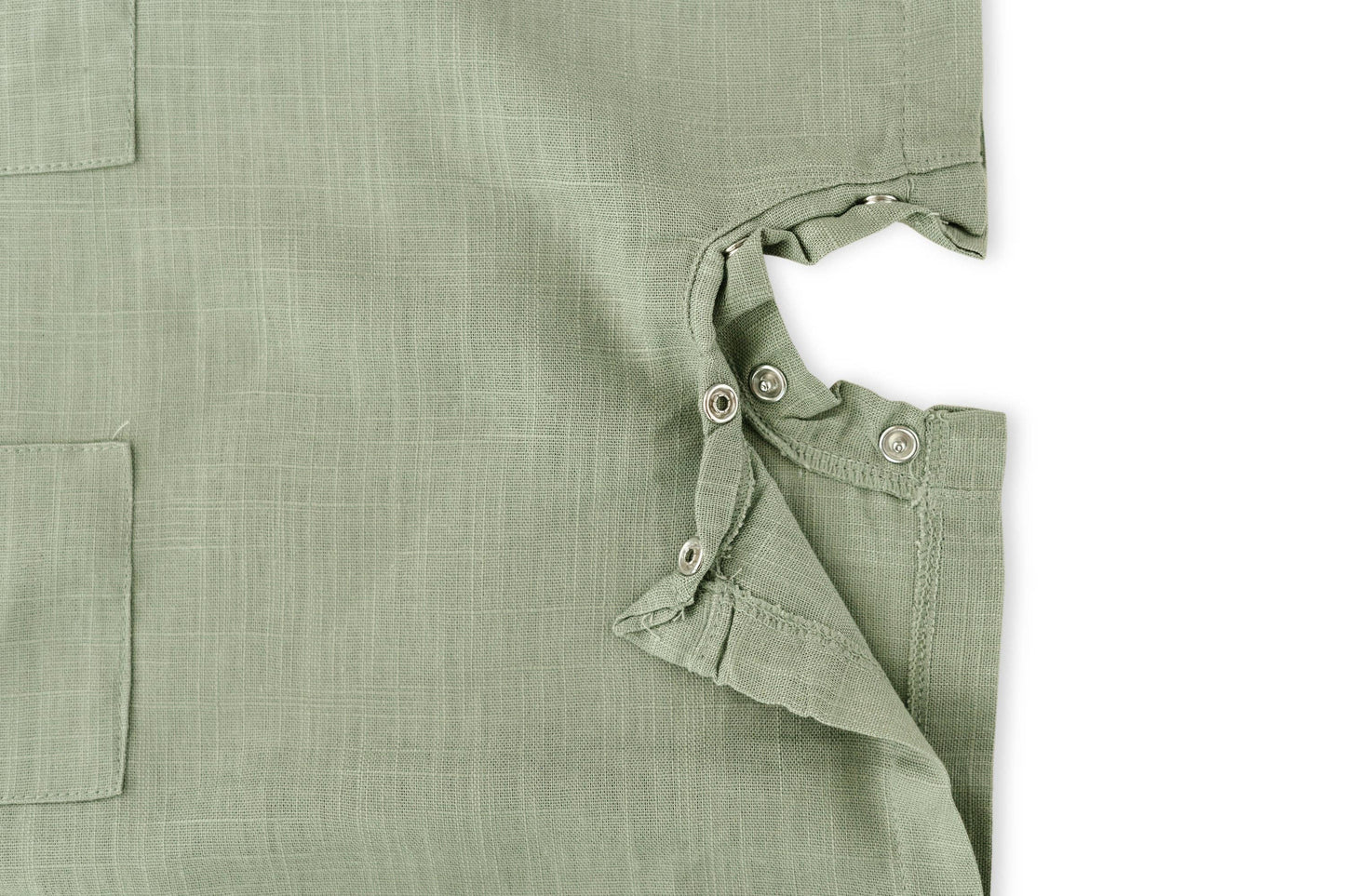 Green Crop Linen Romper