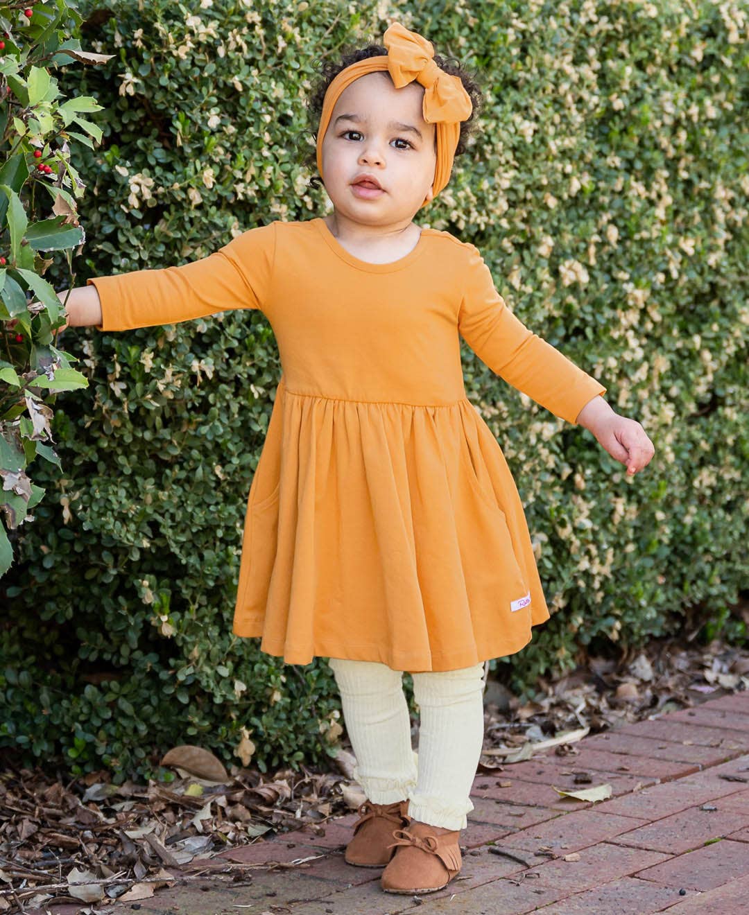 Girls Heather Oatmeal Rib Knit Footless Ruffled Tights