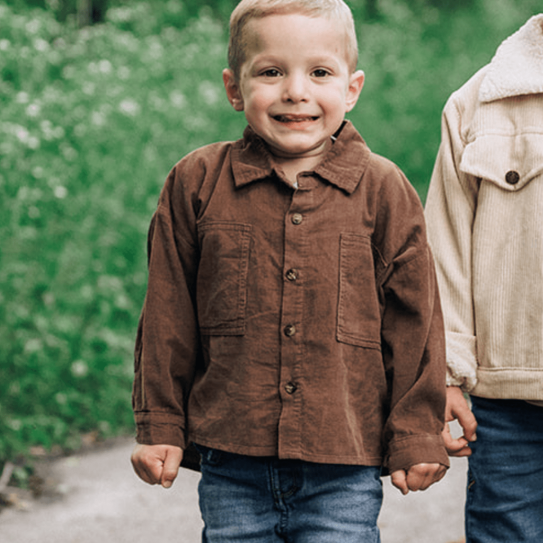 Cocoa Brown Corduroy Jacket - Kids
