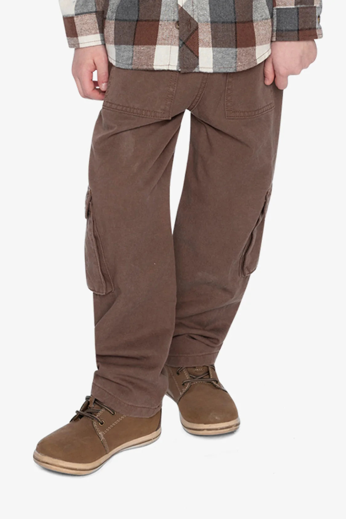 Twill Pants With Cargo Pockets Neutral Brown