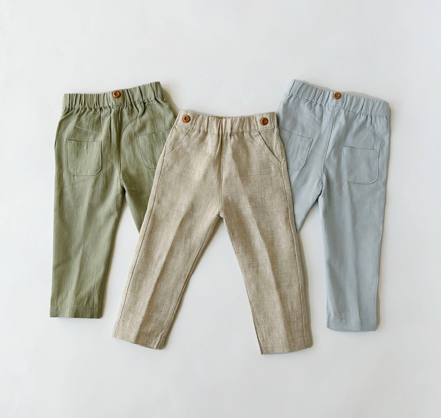 Boys Linen Dress PANTS with suspenders Britches Cotton Linen