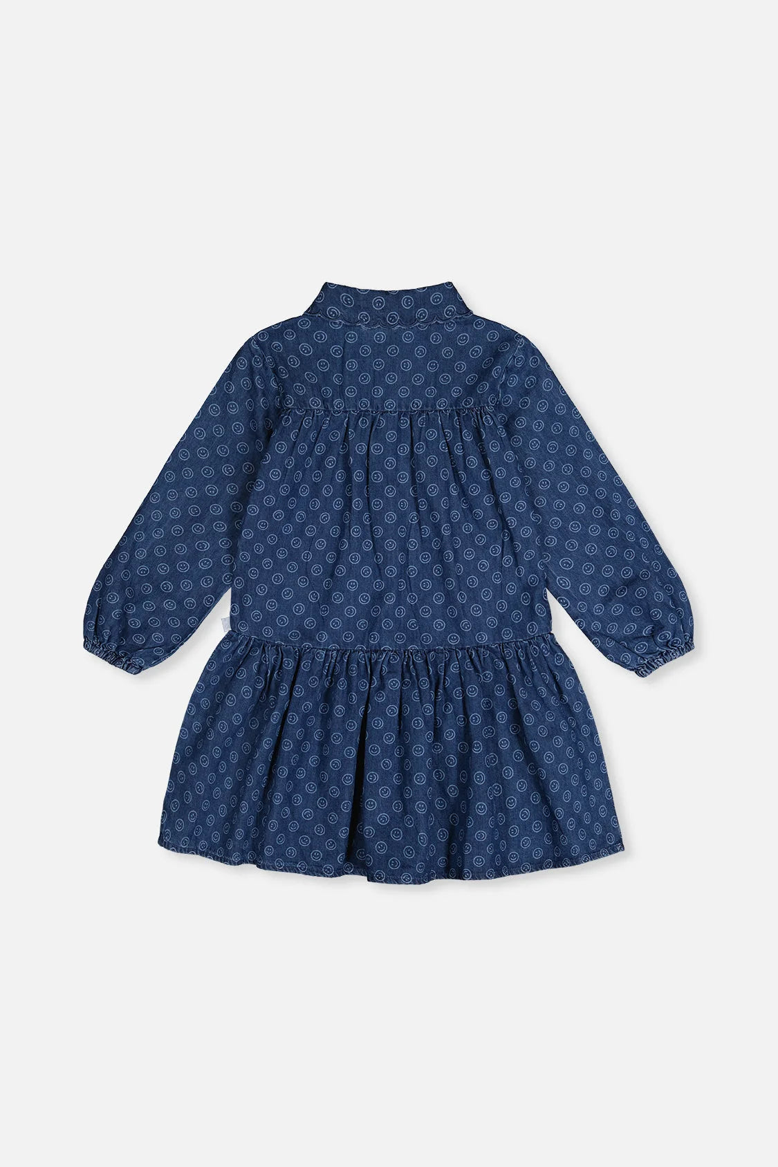 Shirt Dress Blue Smiley Print
