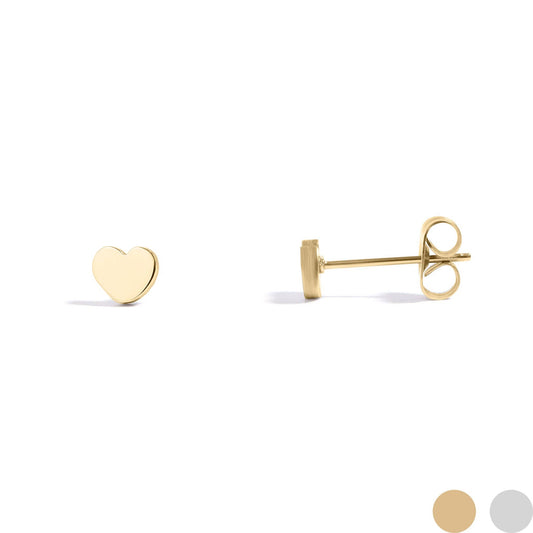 18K Gold PVD Stainless Steel Heart Stud Earrings