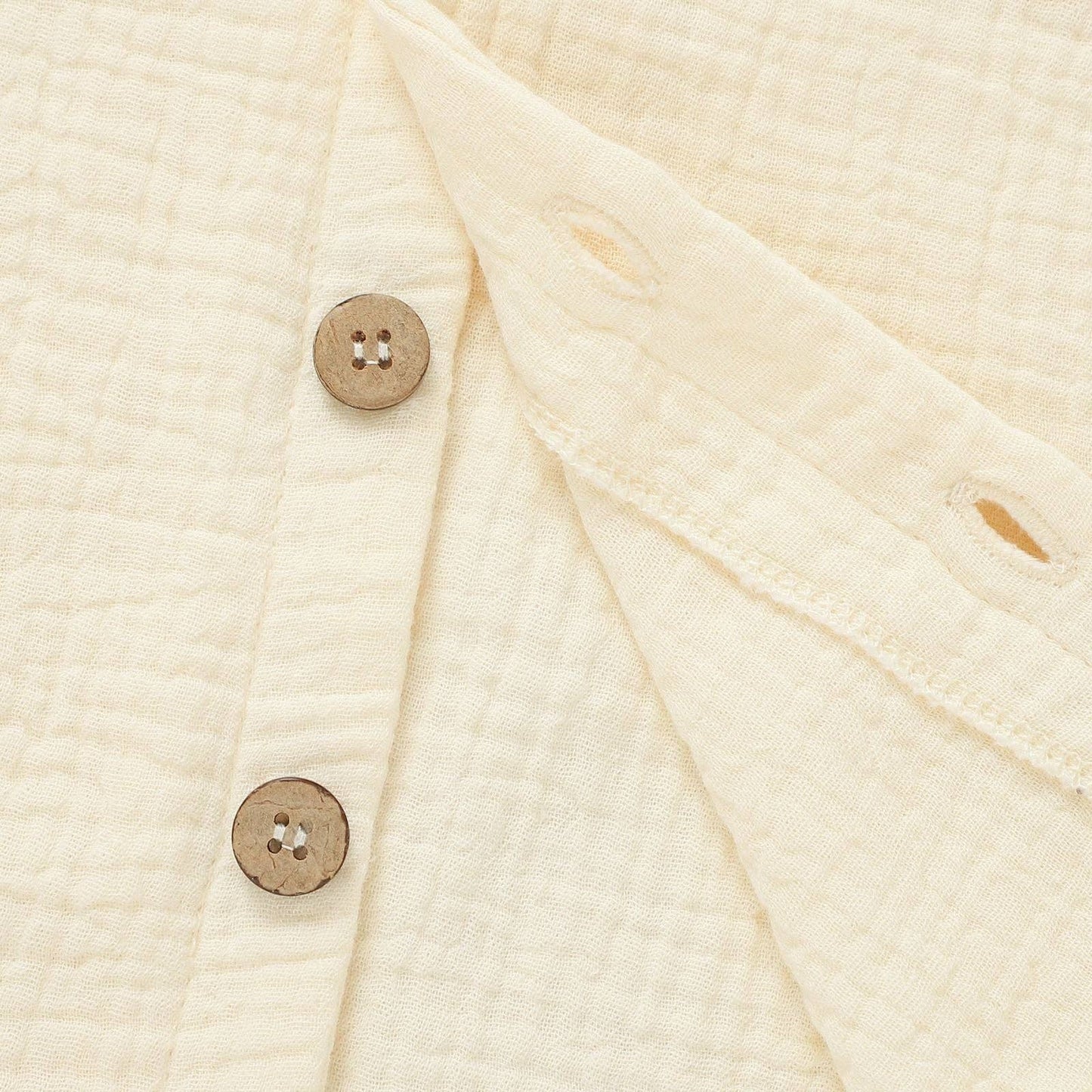 Organic short sleeve button up shirt in Cream