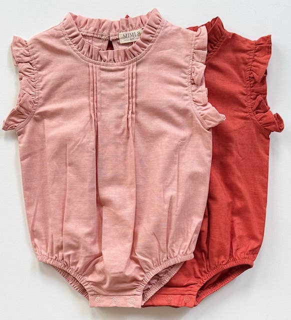 The Daphne-Cotton Candy- Organic Linen Blend Romper