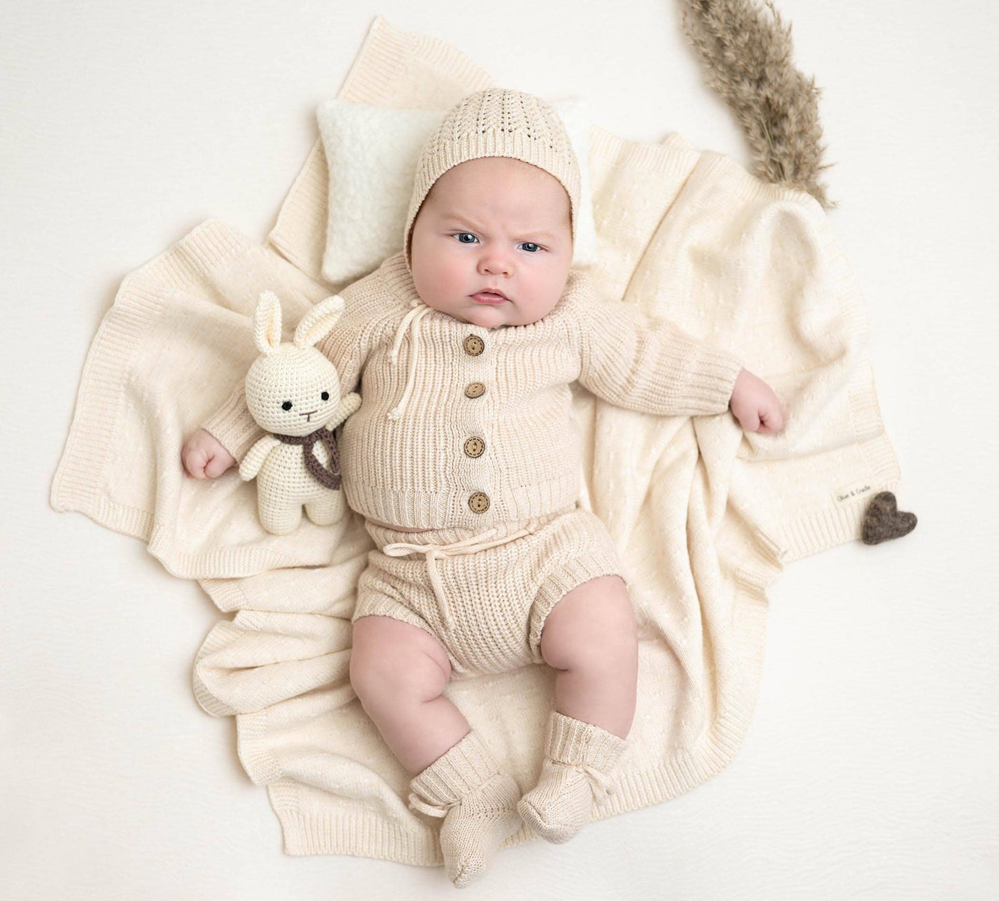 Baby Knit Bonnet Cotton Gender Neutral Hat | Jordan