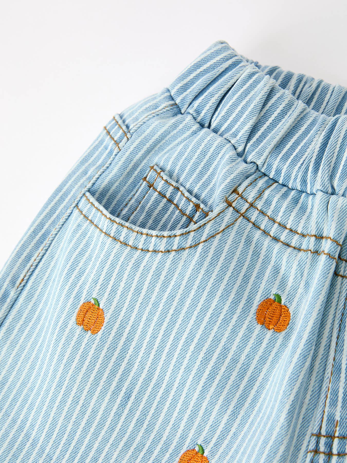 Halloween Thanksgiving Pumpkin Embroidered Flare Pants