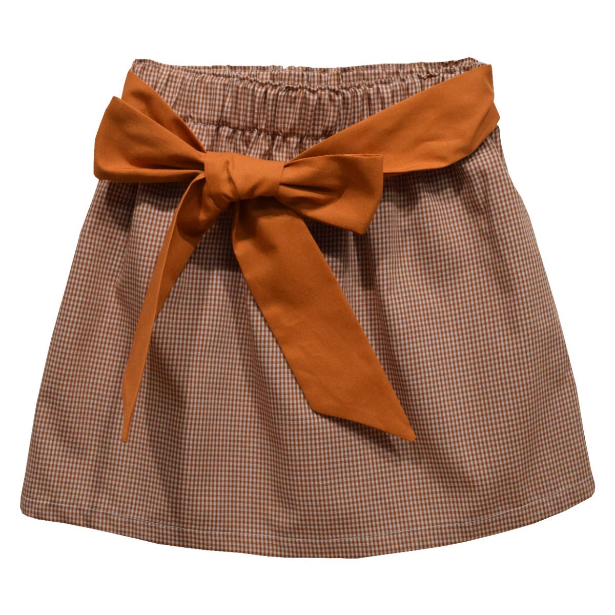 Gingham Skirt With Sash