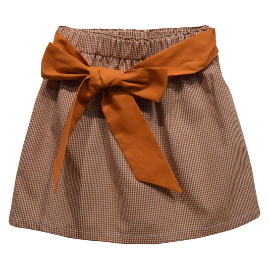 Gingham Skirt With Sash