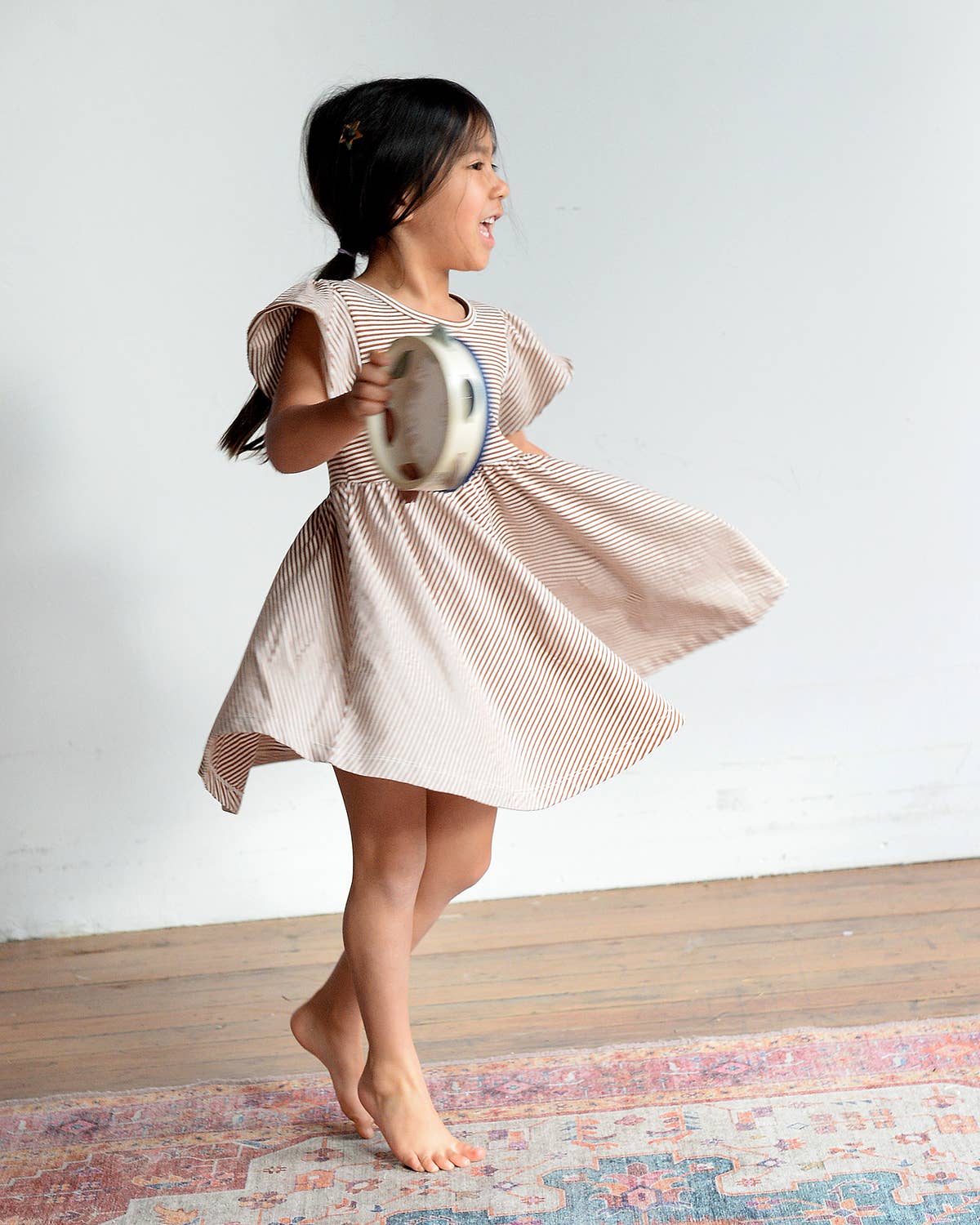 Toffee Stripe Twirl Dress