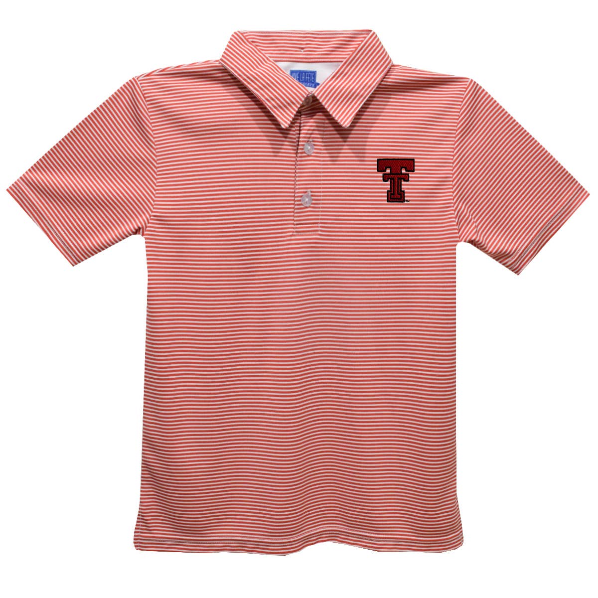 Texas Tech Red Raiders Embroidered Red Stripes Short Sleeve Youth Polo Box Shirt