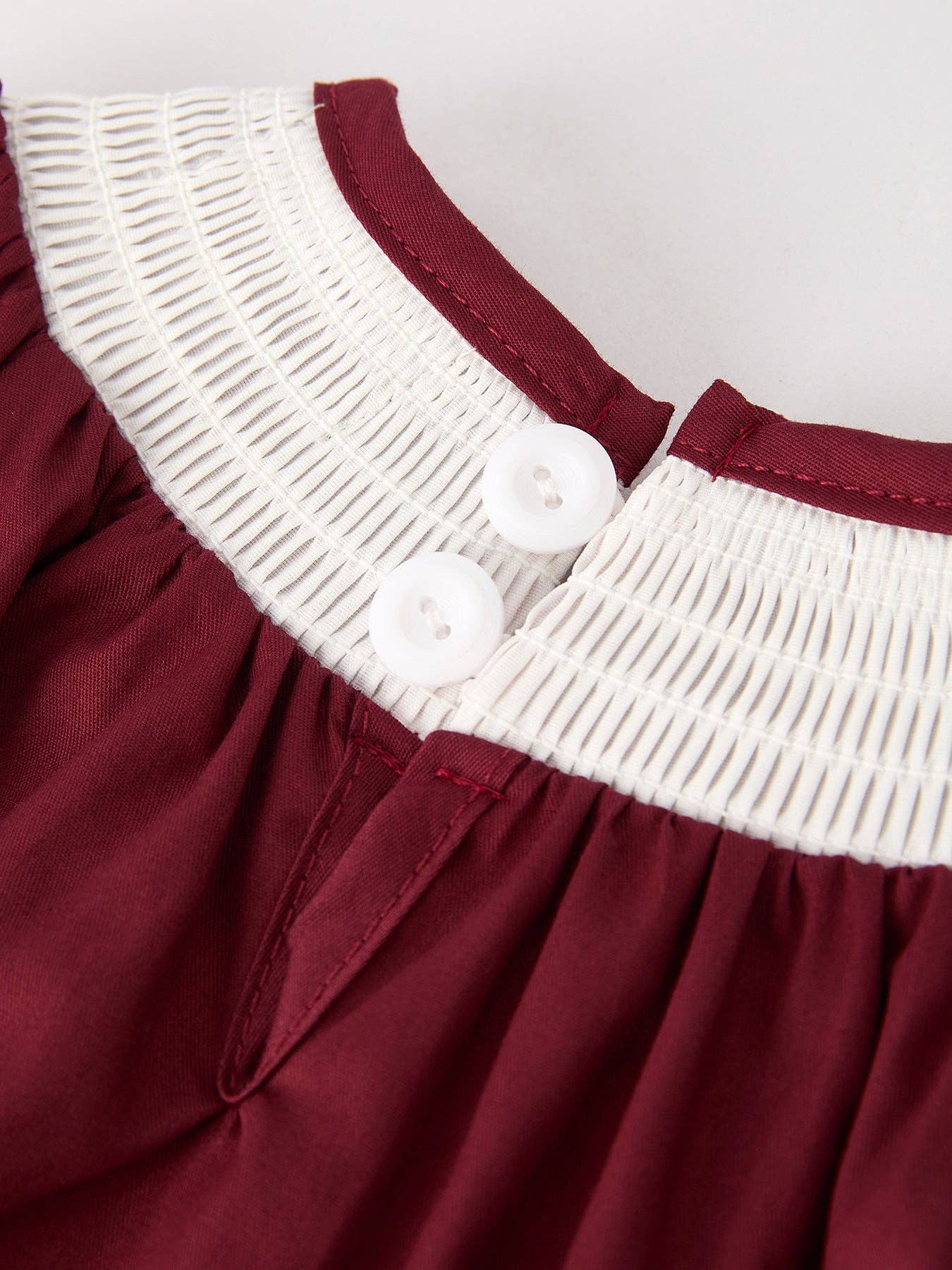 Dark Red Smocked Church Christ Bishop Christening  Girls Romper