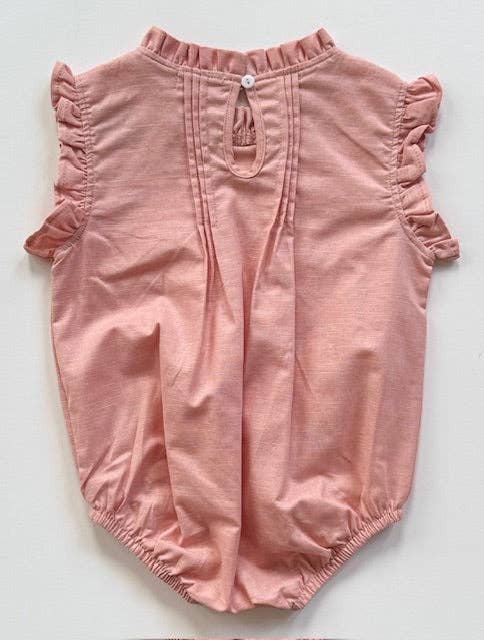 The Daphne-Cotton Candy- Organic Linen Blend Romper