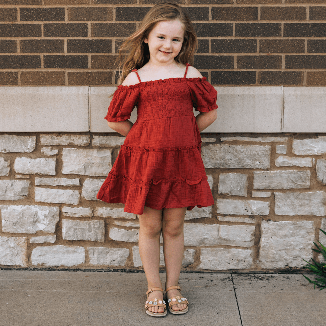 Copper Mommy & Me Tiered Dress - Girls