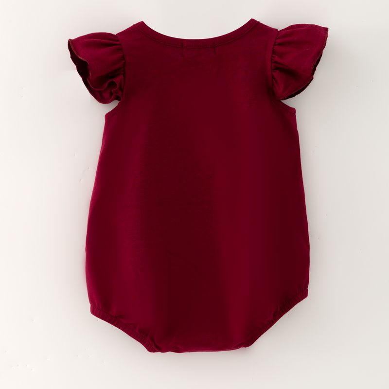 Maroon Football Sequin Baby Romper