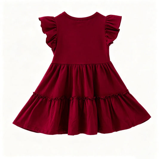 Maroon Football Sequin Girls Dress