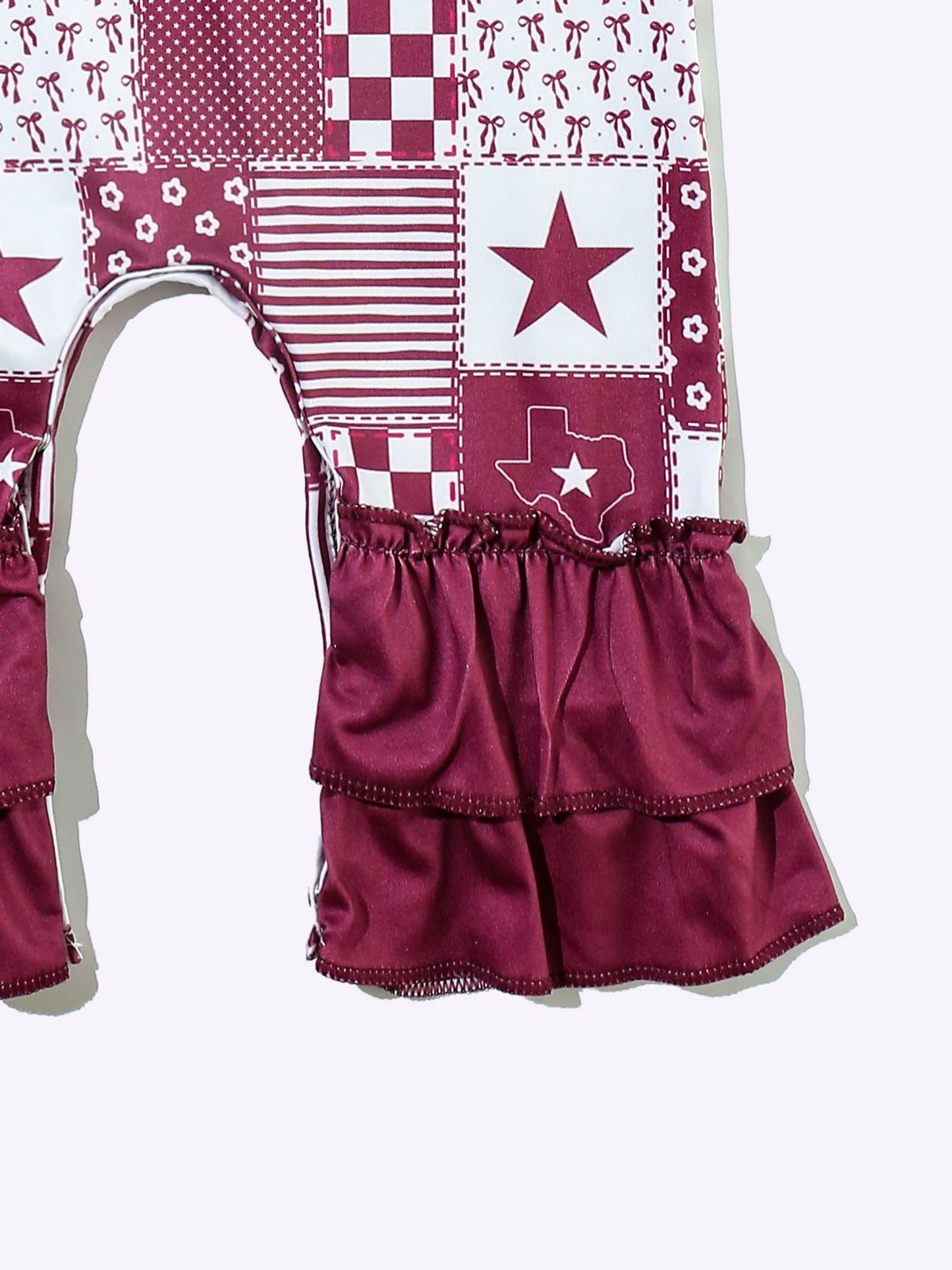 Texas Maroon Baby Romper