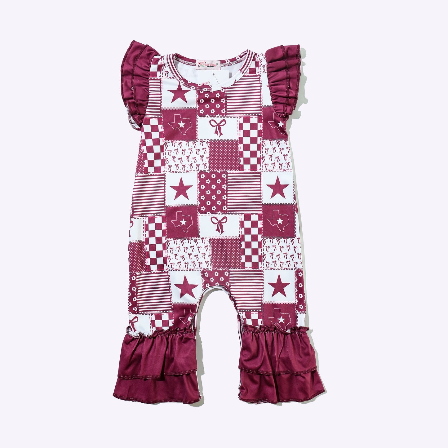 Texas Maroon Baby Romper